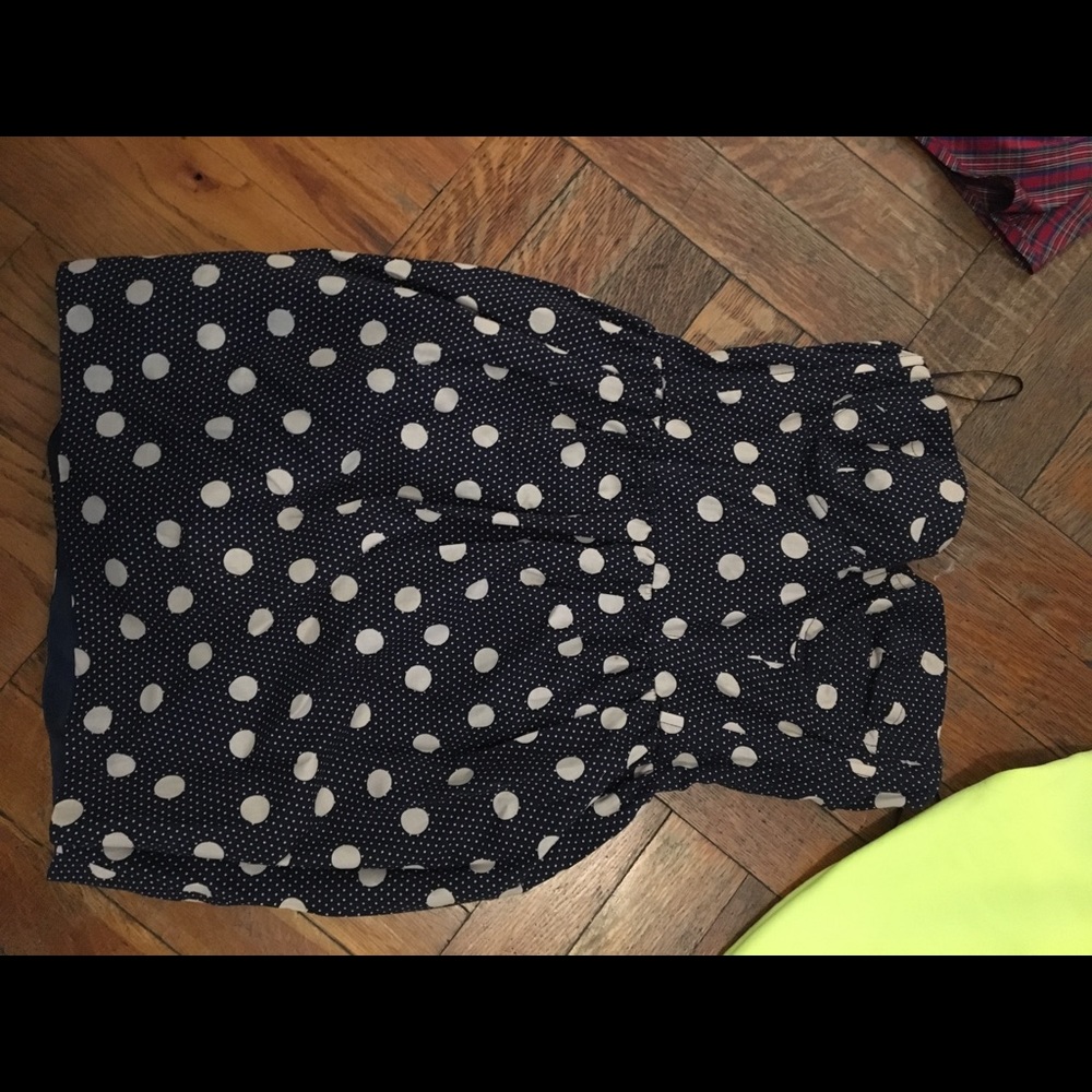 Strapless polka dot dress